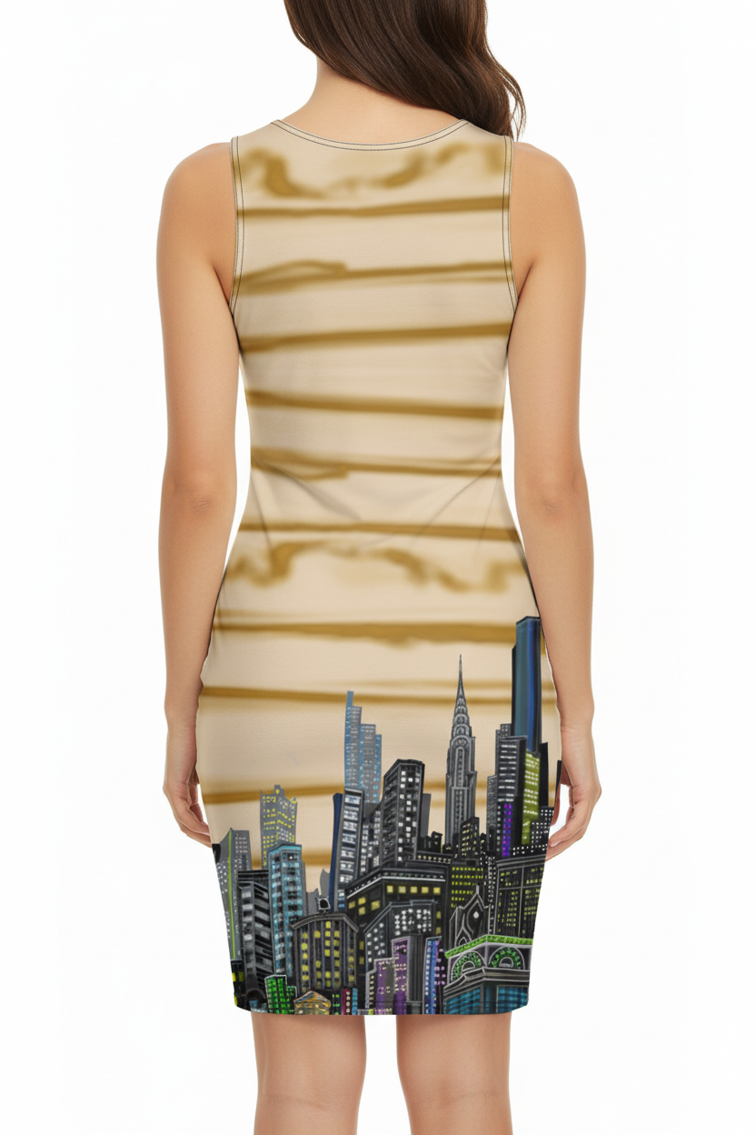 Bodycon Dress – Urbana Champagne Dorato - Loria NYC Art