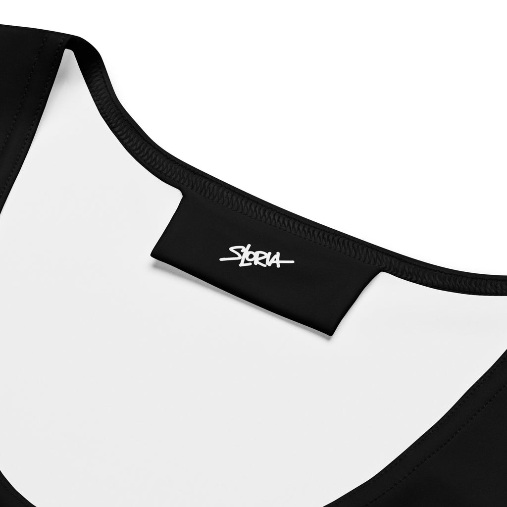 Black Bodycon dress by S. Loria with white backround