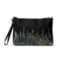 Black pouch with cityscape Loria NYC Art design on a white background
