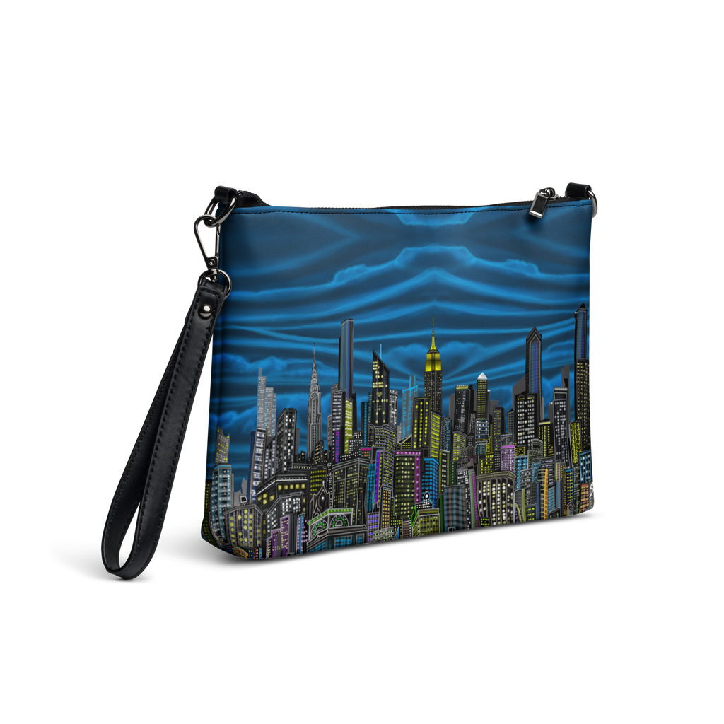 Bag with cityscape Loria NYC Art design on a black background