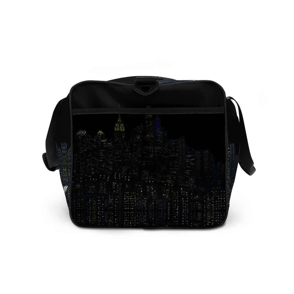 Black bag with a Loria NYC Art on a white background