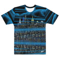 T-shirt with a cityscape Loria NYC Art design on a white background