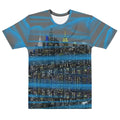 T-shirt with a cityscape Loria NYC Art design on a white background