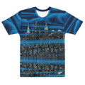 T-shirt with a cityscape Loria NYC Art design on a white background