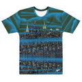 T-shirt with a cityscape Loria NYC Art design on a white background