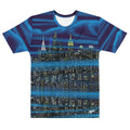 T-shirt with a cityscape Loria NYC Art design on a white background