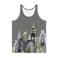 People wearing Tank top with a city skyline Loria NYC Art design on a urban background