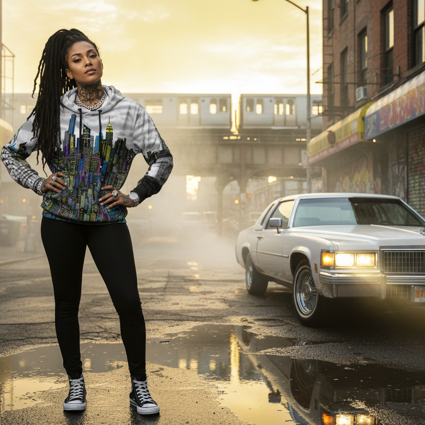 Unisex Hoodie - Urbana Tempesta - Loria NYC Art