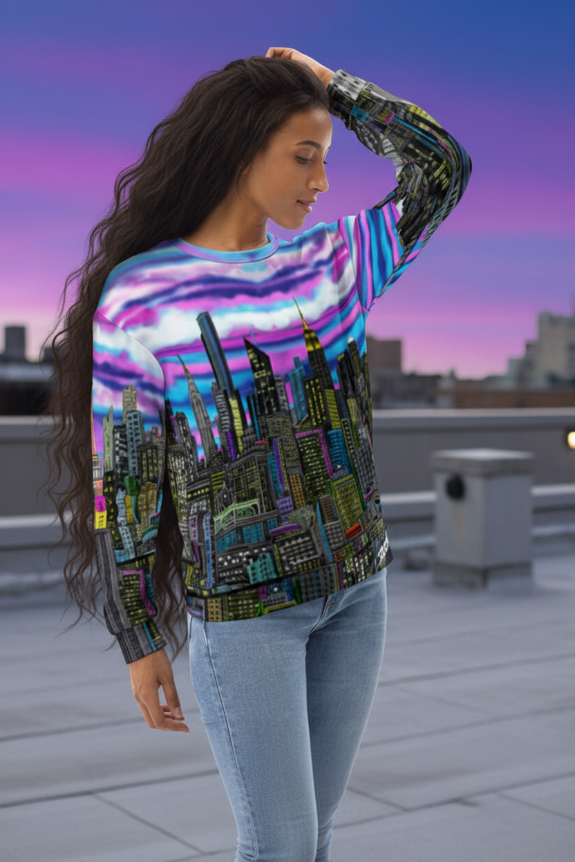 Unisex Sweatshirt - Urbana Fioritura - Loria NYC Art