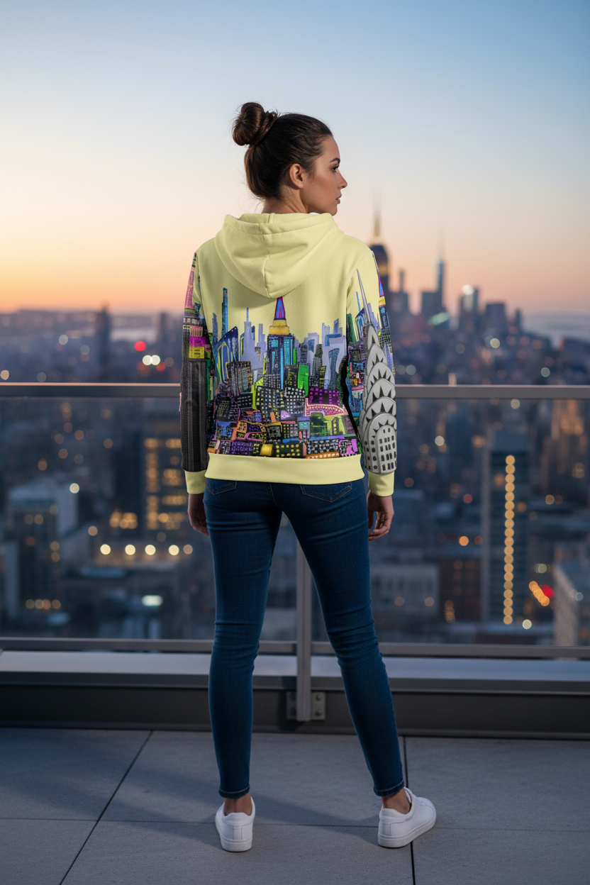 Unisex Zip Hoodie - Energia Limone - Loria NYC Art