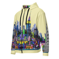 Hoodie with cityscape Loria NYC Art design on a white background