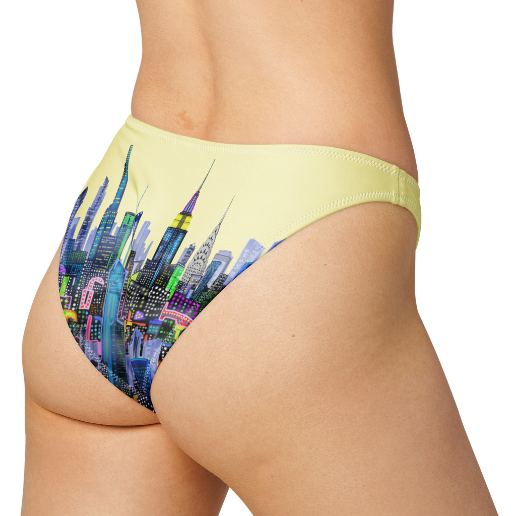 Bikini bottom with cityscape Loria NYC Art design on a white background