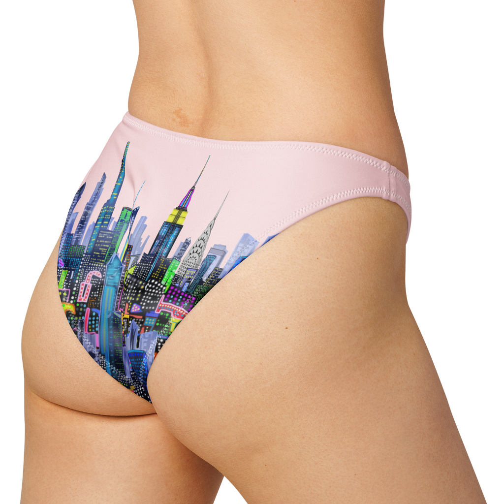 Bikini bottom with cityscape Loria NYC Art design on a white background