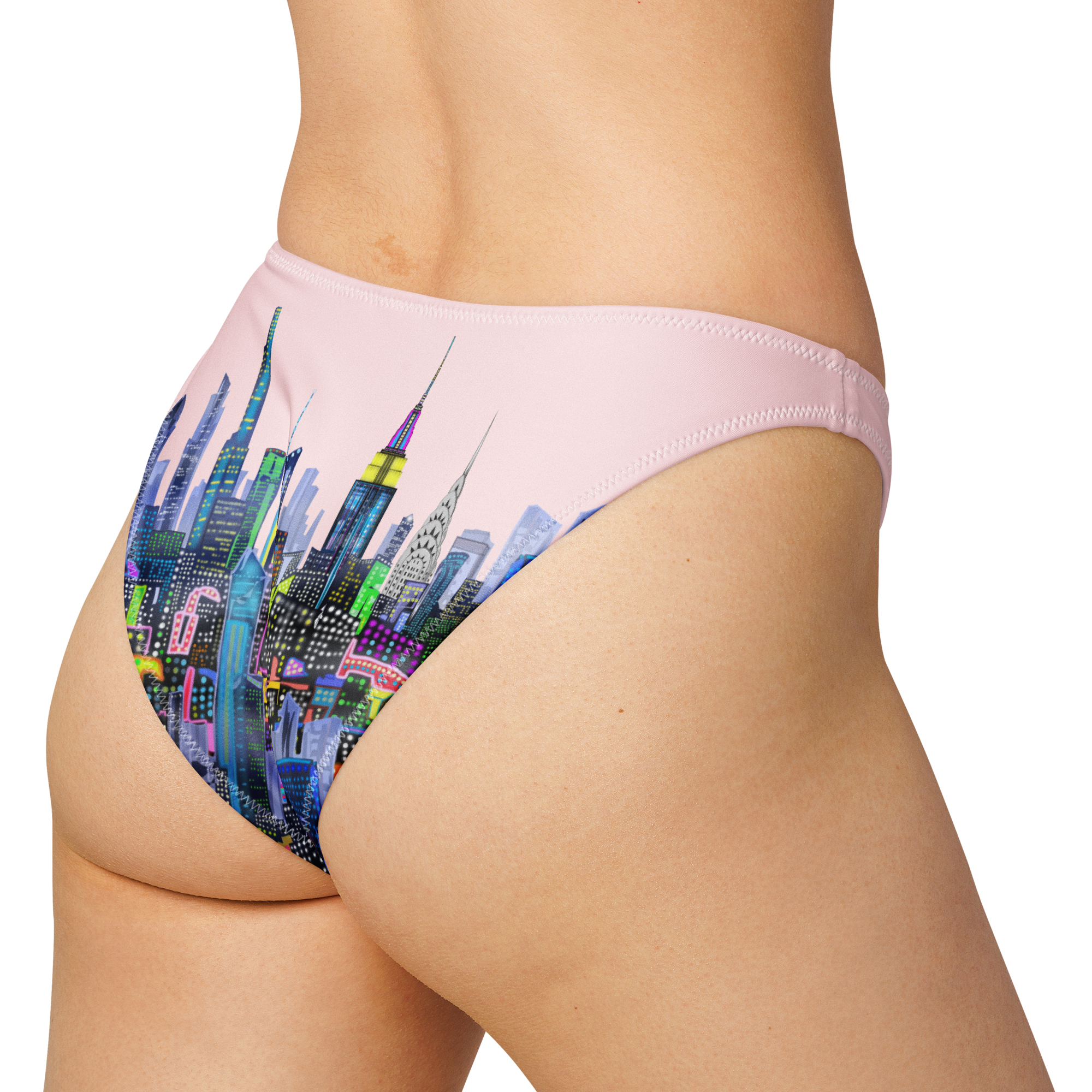 Bikini bottom with cityscape Loria NYC Art design on a white background