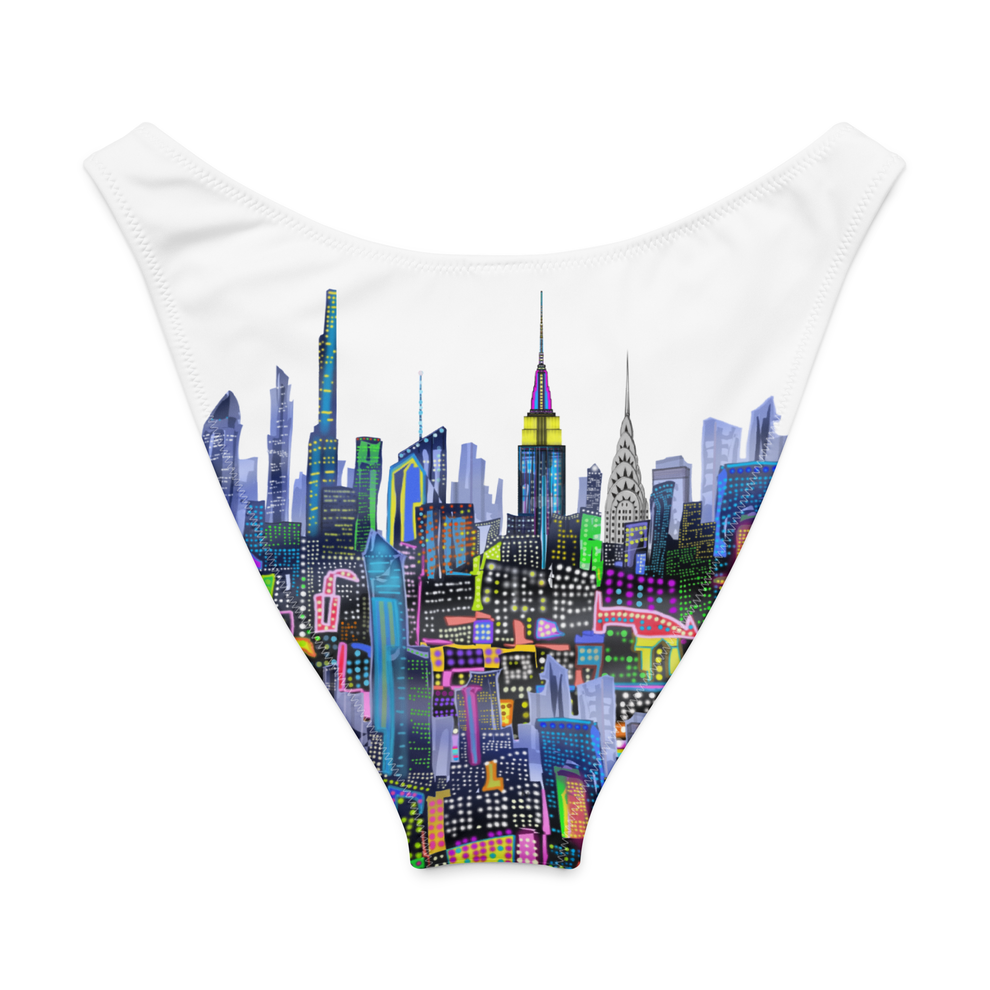 Colorful cityscape Loria NYC Art design on a white background