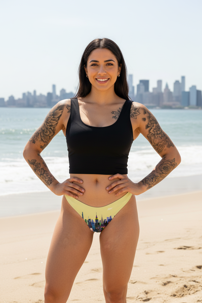 V-Cut Bikini Bottom - Metropoli Limone - Loria NYC Art