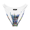 Pink underwear with colorful cityscape Loria NYC Art design on a white background