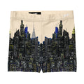 Città Papaya Beige Shorts with a Loria NYC Art design on a white background