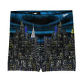 Yoga short with a cityscape Loria NYC Art design on a white background