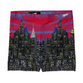 Boxer briefs with a cityscape Loria NYC Art  design on a white background