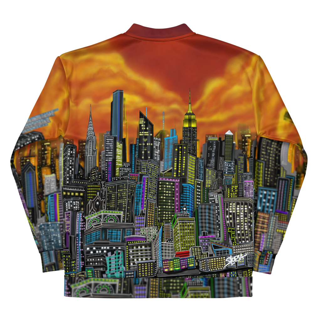 Sweatshirt with cityscape Loria NYC Art design on a white background