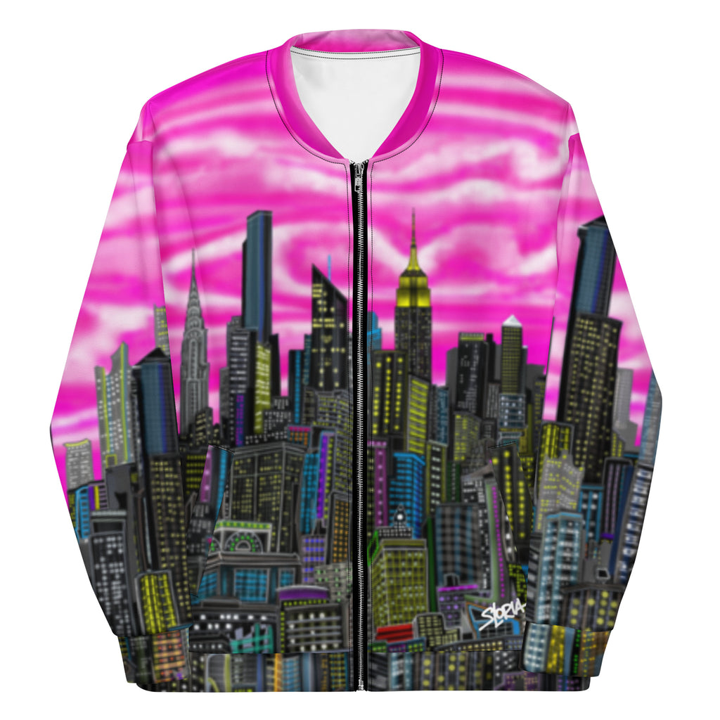 Front view of Folded sleeves of a jacket design by Loria NYC Art