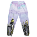 Pants with cityscape Loria NYC Art design on a white background