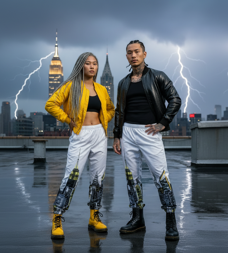 Unisex Track Pants - Struttura Bianca - Loria NYC Art