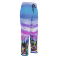Sweatpants with a cityscape Loria NYC Art design on a white background