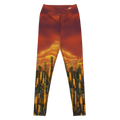 Leggings with a Loria NYC Art cityscape design on a white background