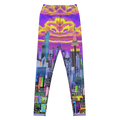 Leggings with a vibrant cityscape Loria NYC Art design on a white background