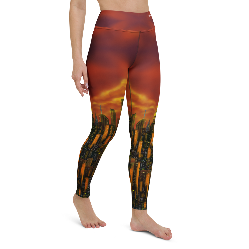 Leggings with a Loria NYC Art design on a white background