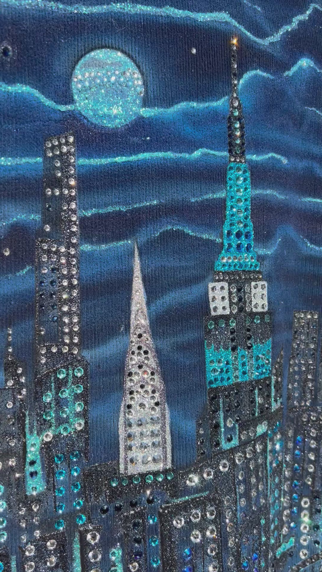 Unisex Corduroy Coat - Original Art Urbana Blu Vibrante II - Loria NYC Art