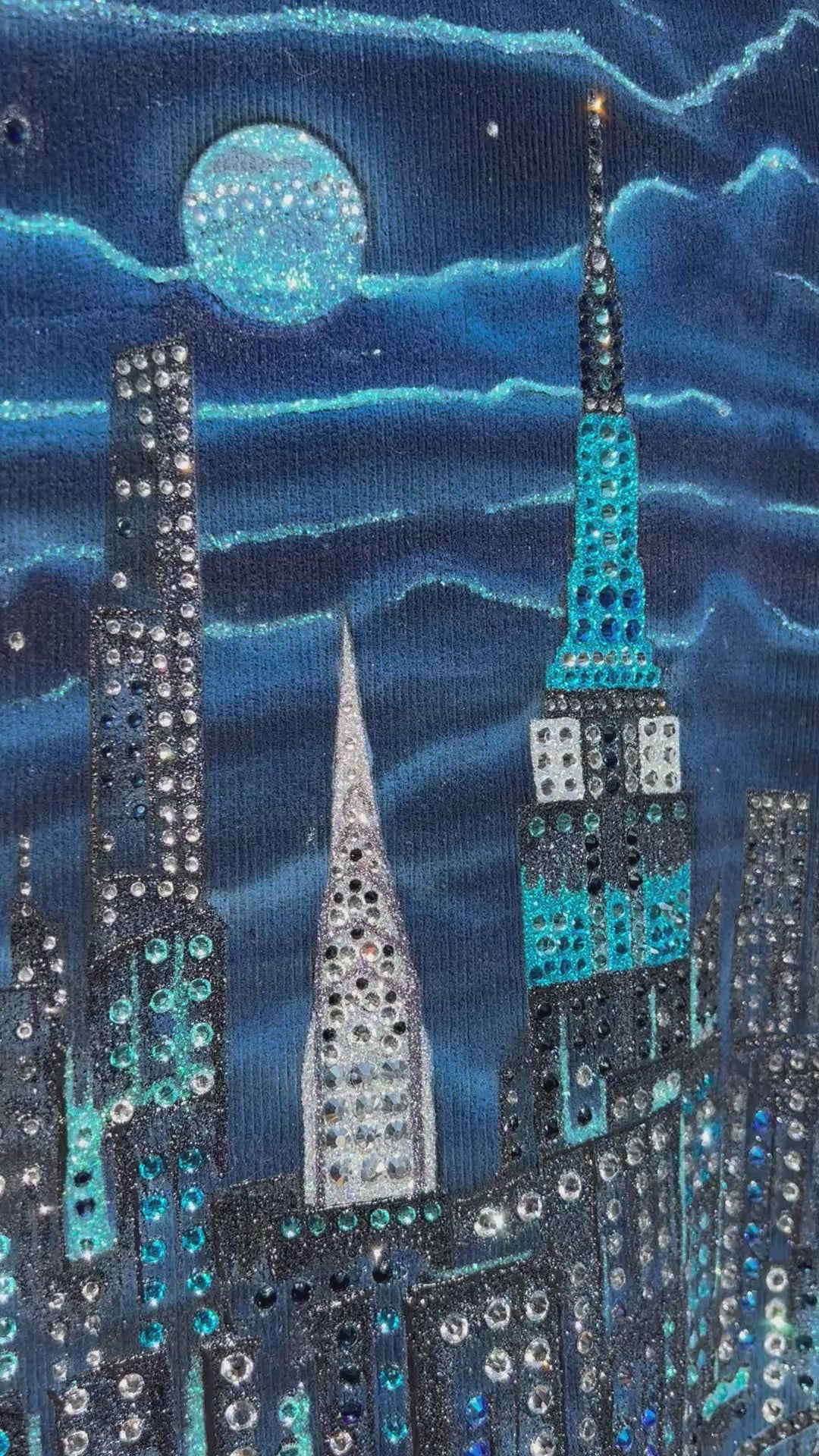 Unisex Corduroy Coat - Original Art Urbana Blu Vibrante II - Loria NYC Art